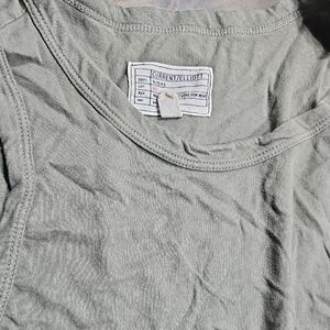 Current/Elliott Olive Ribbed Scoop Tank